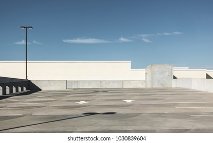 Empty rooftop parking lot