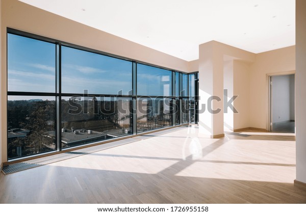 Empty Room Big Window Loft Style Stock Photo Edit Now 1726955158