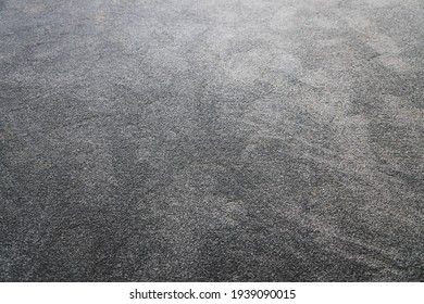 Empty Room With Brand New Grey Blue Carpet Laid On The Floor And Freshly Painted White Walls, Home Renovation And Home Improvement Concept