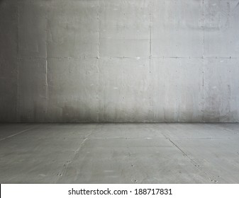 empty room with concrete wall, grey background 