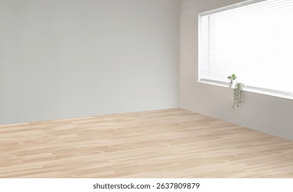 Empty room interior space background mock-up empty, sunlight, and shadows room walls, room with sunlight and wooden blank parquet floor.