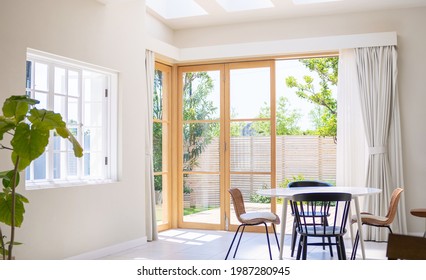 Empty Room With Large Window. Room Interior.