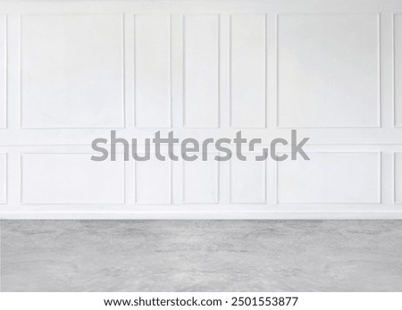 Empty room loft interior design with patterned white Wall Mockup