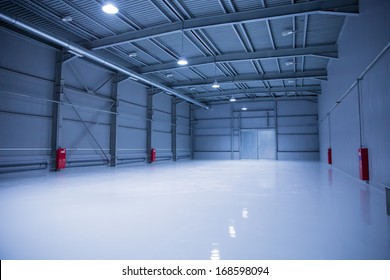 Empty room of modern storehouse, background for industry warehouse