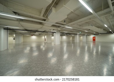 Empty Room In Shopping Mall Hall With Space. Interior Design. New Modern Room Rental Property, Living Space Units. Lifestyle.