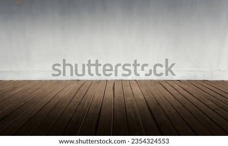 Empty room  with white wall and wood floor for background