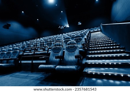 Empty row of seats in a cinema or theater
