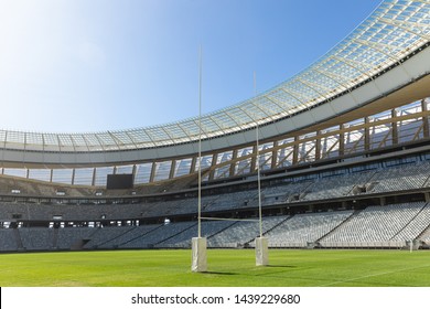 Empty Rugby Stadium On A Sunny Day