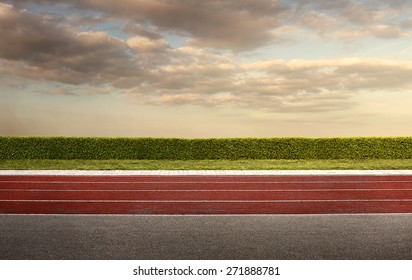 Empty running track for the background with copy space