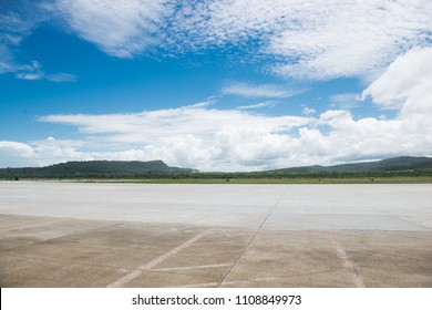 empty runway and cloudy in sky on summer