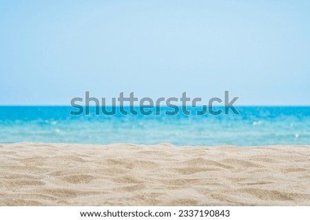 Empty sand beach with wave background. Summer Vacation Travel and Holiday concept