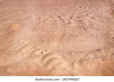 Empty sandy plain surface. Martian like deserted landscape