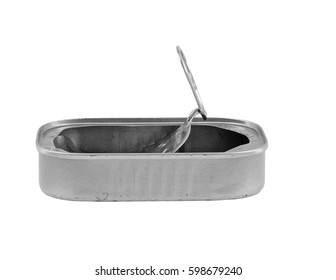 Empty Sardine Can In Black And White