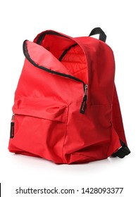 Empty School Backpack On White Background