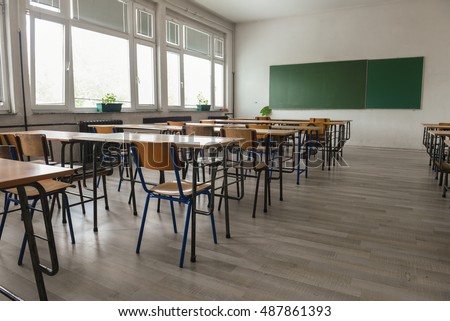 Empty school classroom