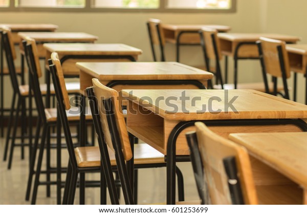 Empty School Classroom Background Vintage Tone Stock Photo 601253699 ...