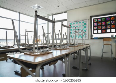 Empty school - due to corona virus COVID-19 - Shutterstock ID 1680256285