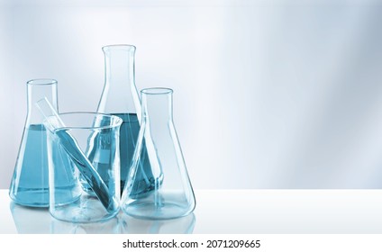 Empty Science Laboratory Test Tubes, Chemical Laboratory Equipment. Research