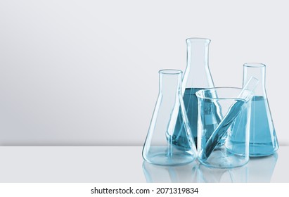 Empty Science Laboratory Test Tubes, Chemical Laboratory Equipment. Research