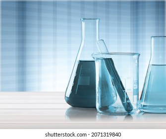 Empty Science Laboratory Test Tubes, Chemical Laboratory Equipment. Research