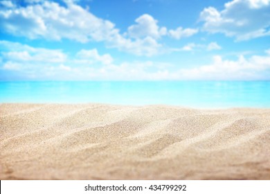 Empty Sea Beach Background Copy Space Stock Photo (Edit Now) 435396163