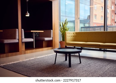 Empty Seating Area For Informal Meetings In Modern Open Plan Office