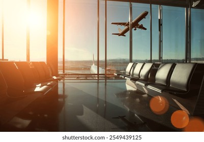 Empty Seats in Airport Lobby