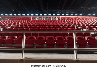 Empty Seats In A Basketball Arena