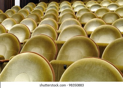 Empty Seats In The Cinema Before The Feature Film Screening