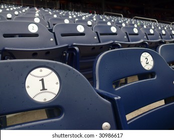 Empty Seats During A Rain Delay In Washington Nationals Baseball Stadium.