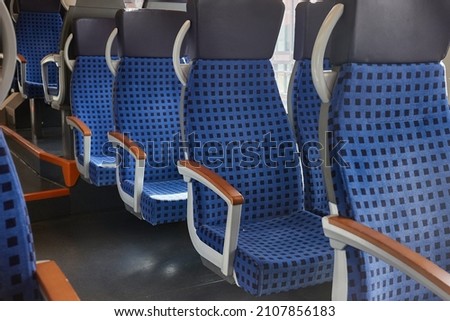 Empty seats in the interior of a passenger train