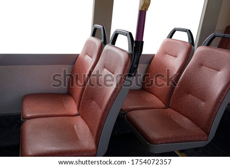 Empty seats of interior public bus