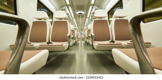 Empty Seats In A Modern Train Car