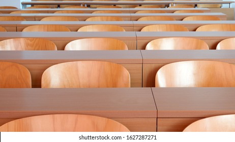 Empty Seats In New Modern Clean Lecture Hall Or Classroom