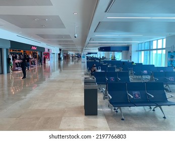 Empty Seats And Shops Of Terminal 4 Of Cancun International Airport. Cancun, Mexico, August 14th 2022