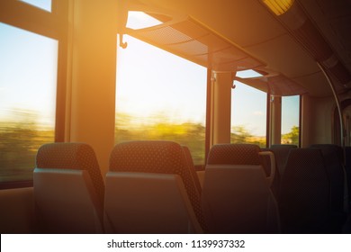 Empty Seats In A Traveling Train