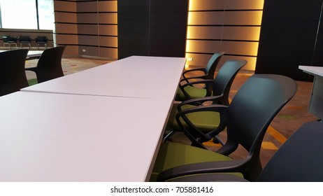 Empty Seminar Room Or Meeting Room In The Hotel, Training Concept