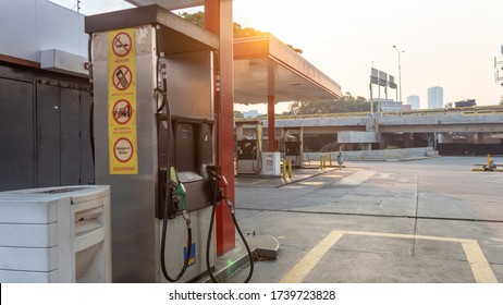 Empty Service Station In The City Of Caracas, Fuel Shortage. Oil Crisis In Venezuela. Venezuelan Gasoline. Economic Sanctions And Poverty