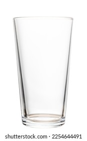 Empty shaker pint beer glass isolated on white background