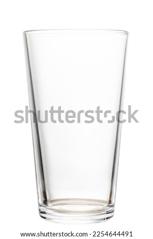Empty shaker pint beer glass isolated on white background