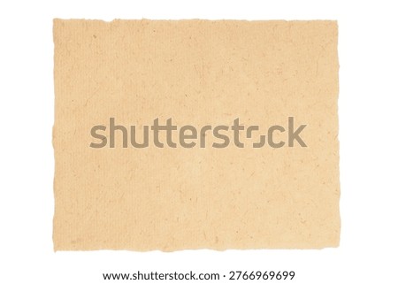 empty sheet of handmade paper with deckle edge