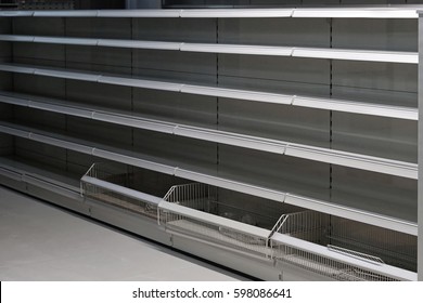 Empty Shelf In Grocery Store