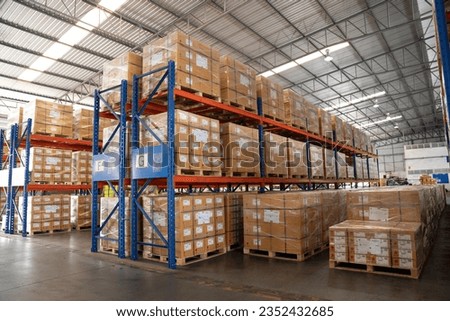 Empty shelf or rack in warehouse