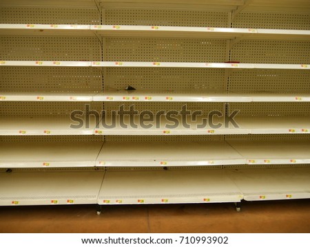 Empty Shelves During Hurricane 