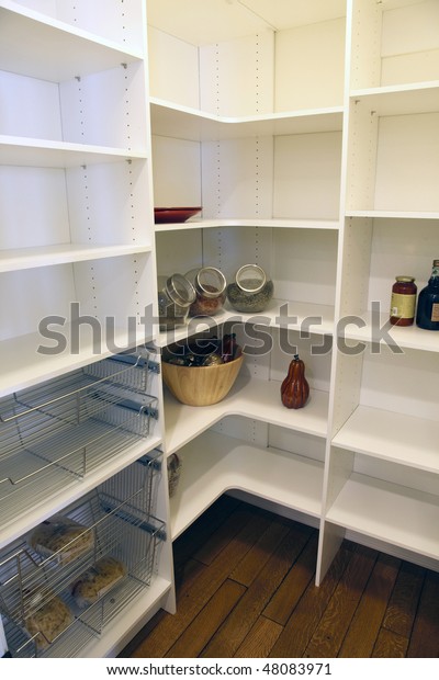 Empty Shelves Luxury Home Pantry Stock Photo Edit Now 48083971