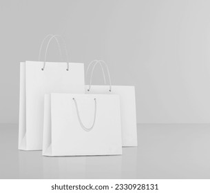 Empty shopping bags for advertising and branding