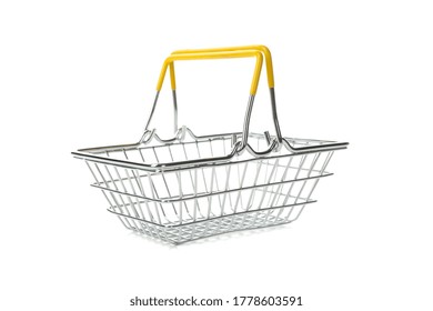 Empty Shopping Basket Isolated On White Background