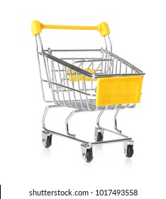 Empty Shopping Cart On White Background Stock Photo 1017493558 ...