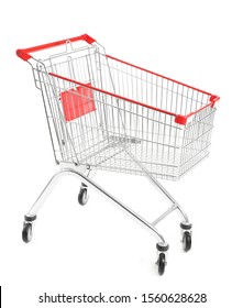 Empty Shopping Cart On White Background