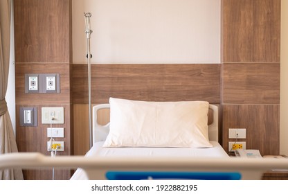 Empty Sick Bed For Supporting Patients At Hospital Room